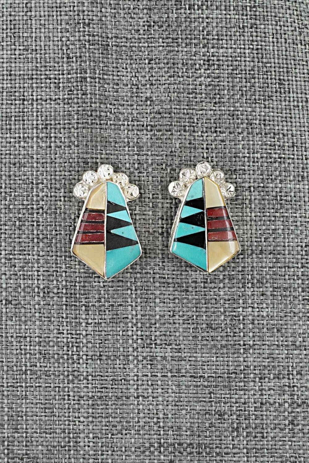 Multi-Stone Inlay & Sterling Silver Earrings - Ola Eriacho