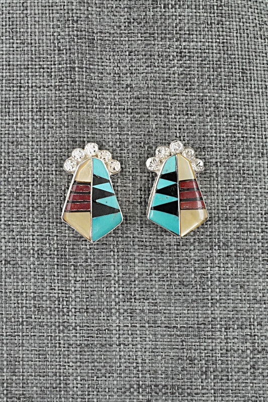 Multi-Stone Inlay & Sterling Silver Earrings - Ola Eriacho