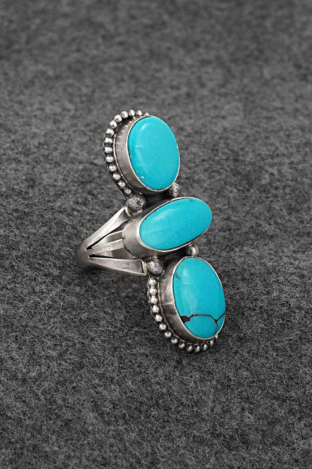 Turquoise & Sterling Silver Ring - Darrin Livingston - Size 8