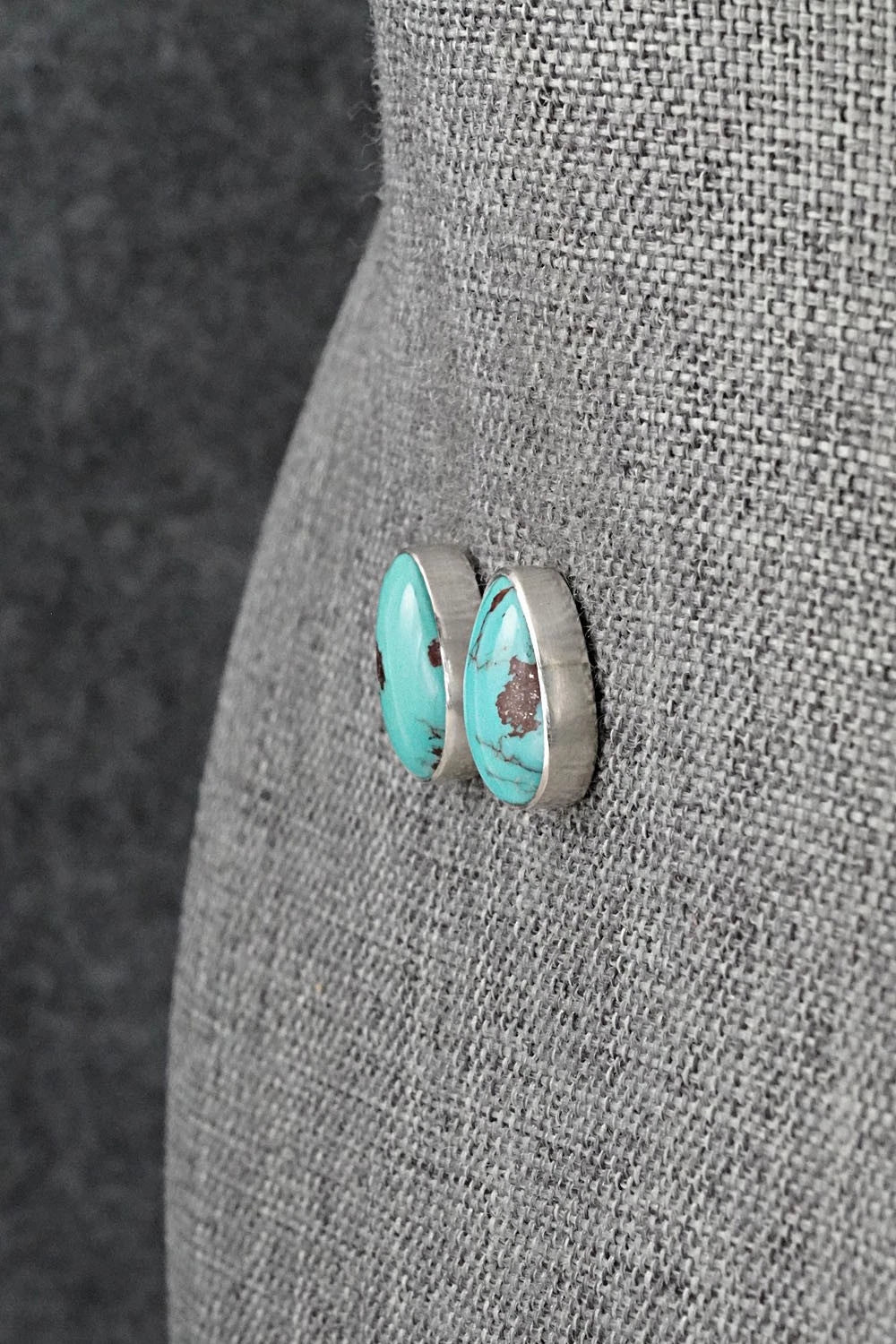 Turquoise & Sterling Silver Earrings - Eugene Gruber