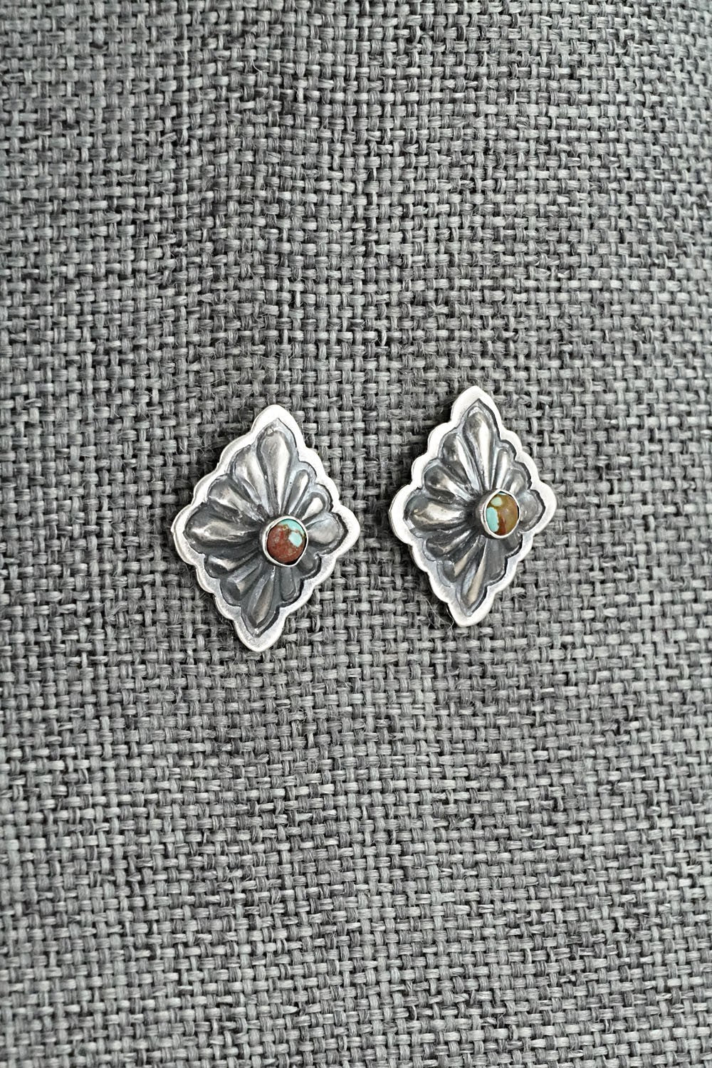 Turquoise & Sterling Silver Earrings - Terry Charlie