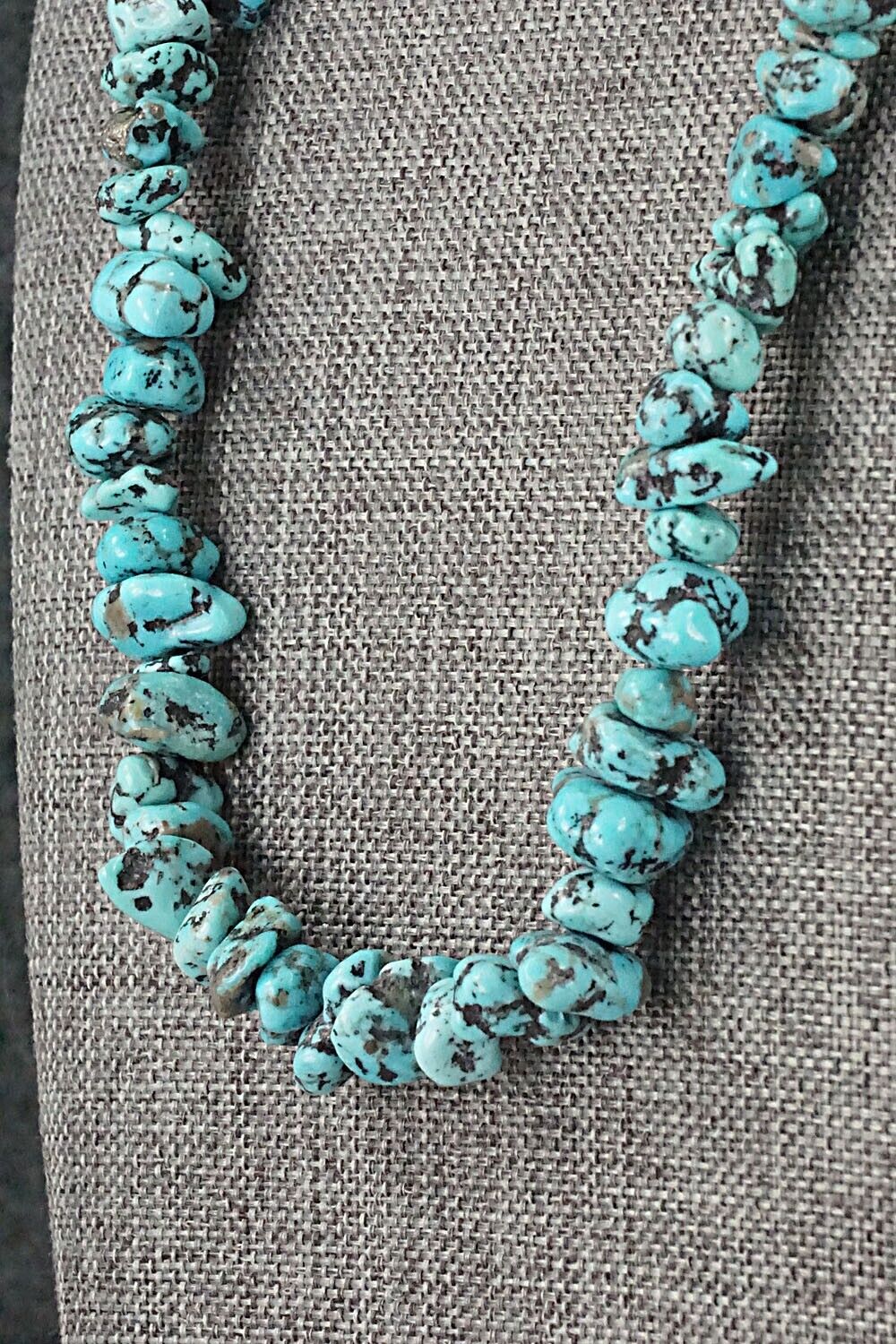 Turquoise & Sterling Silver Necklace 22" - Louise Joe