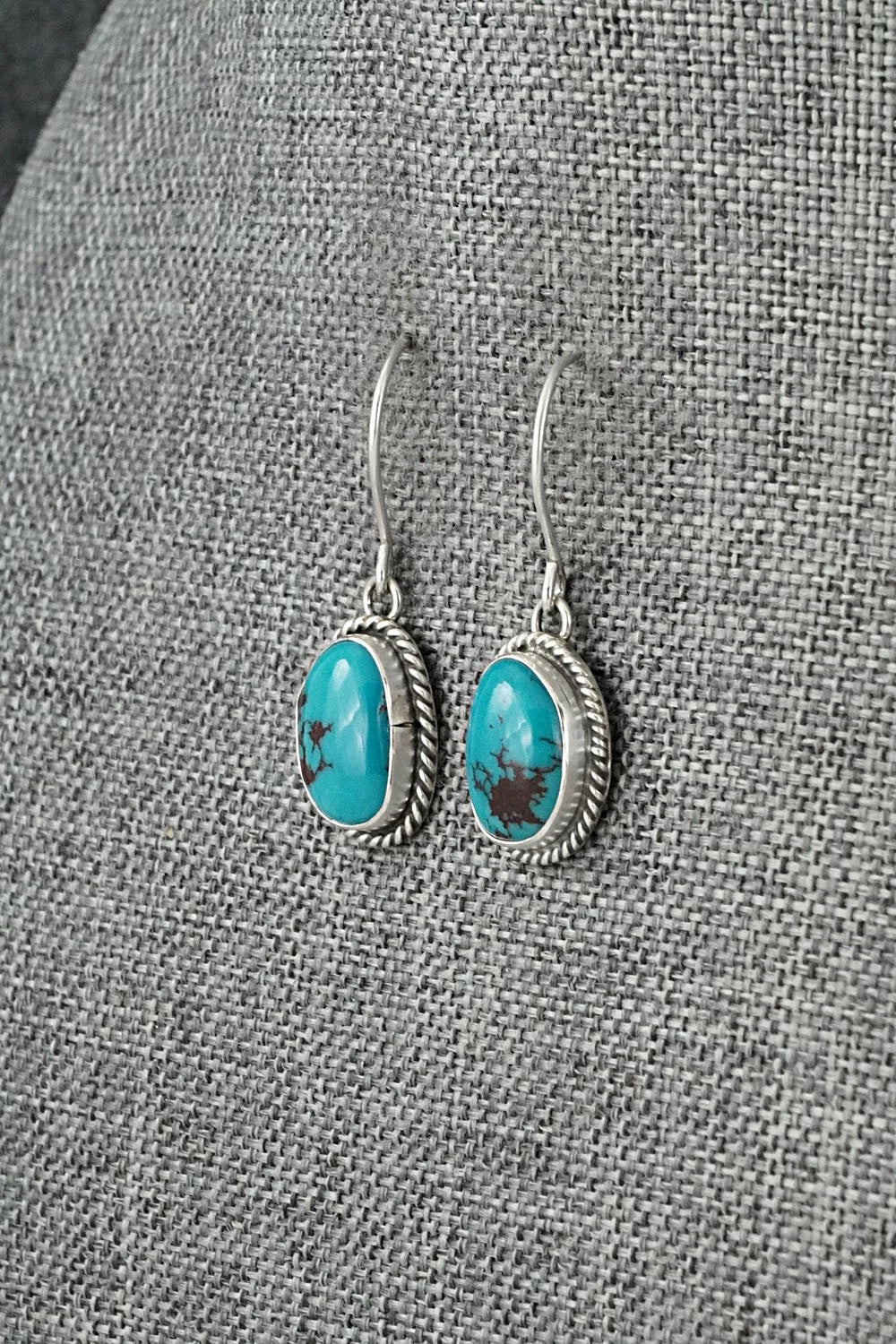 Turquoise & Sterling Silver Earrings - Eugene Gruber