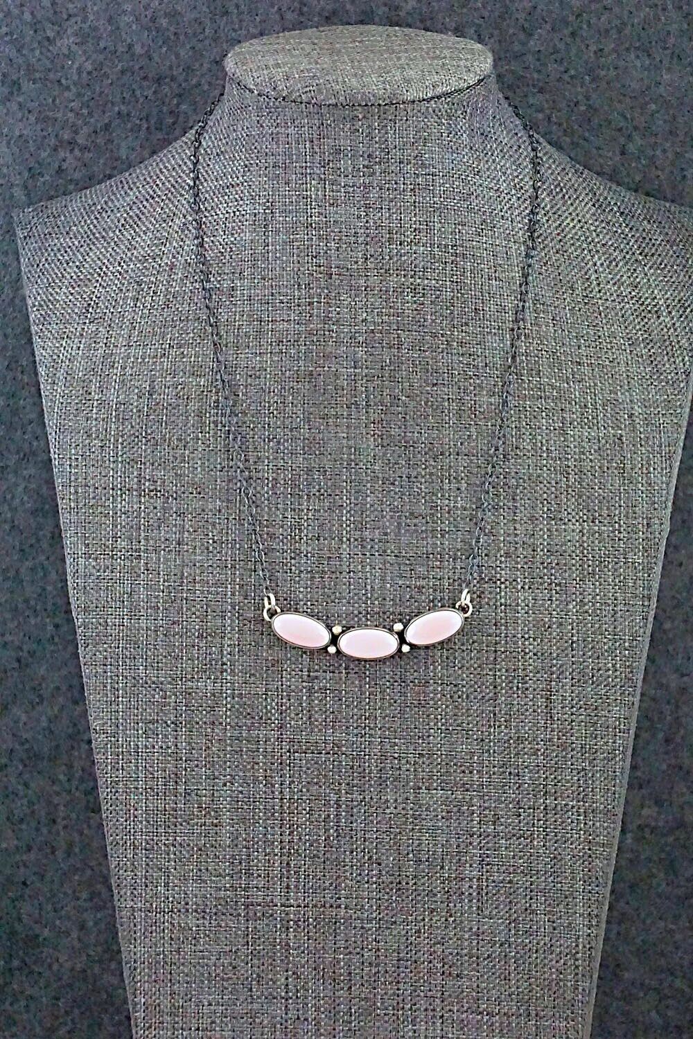 Pink Conch Shell & Sterling Silver Necklace - Loretta Delgarito