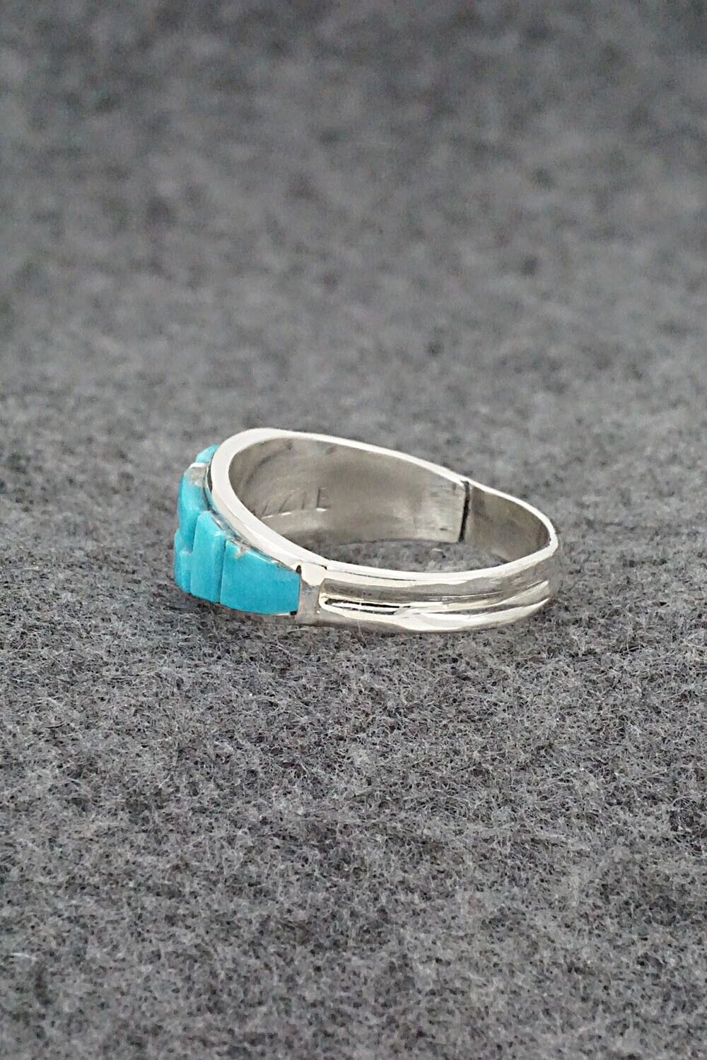 Turquoise & Sterling Silver Ring - Edison Yazzie - Size 12.75