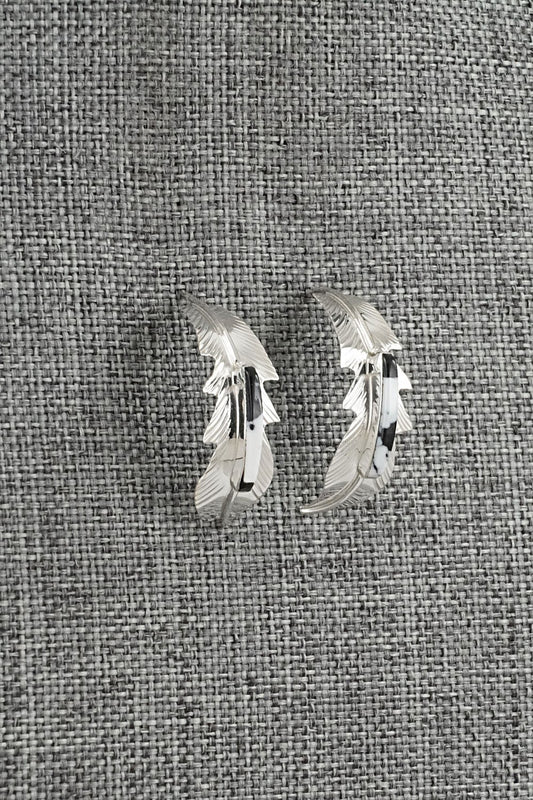 White Buffalo & Sterling Silver Earrings - Alan Barney