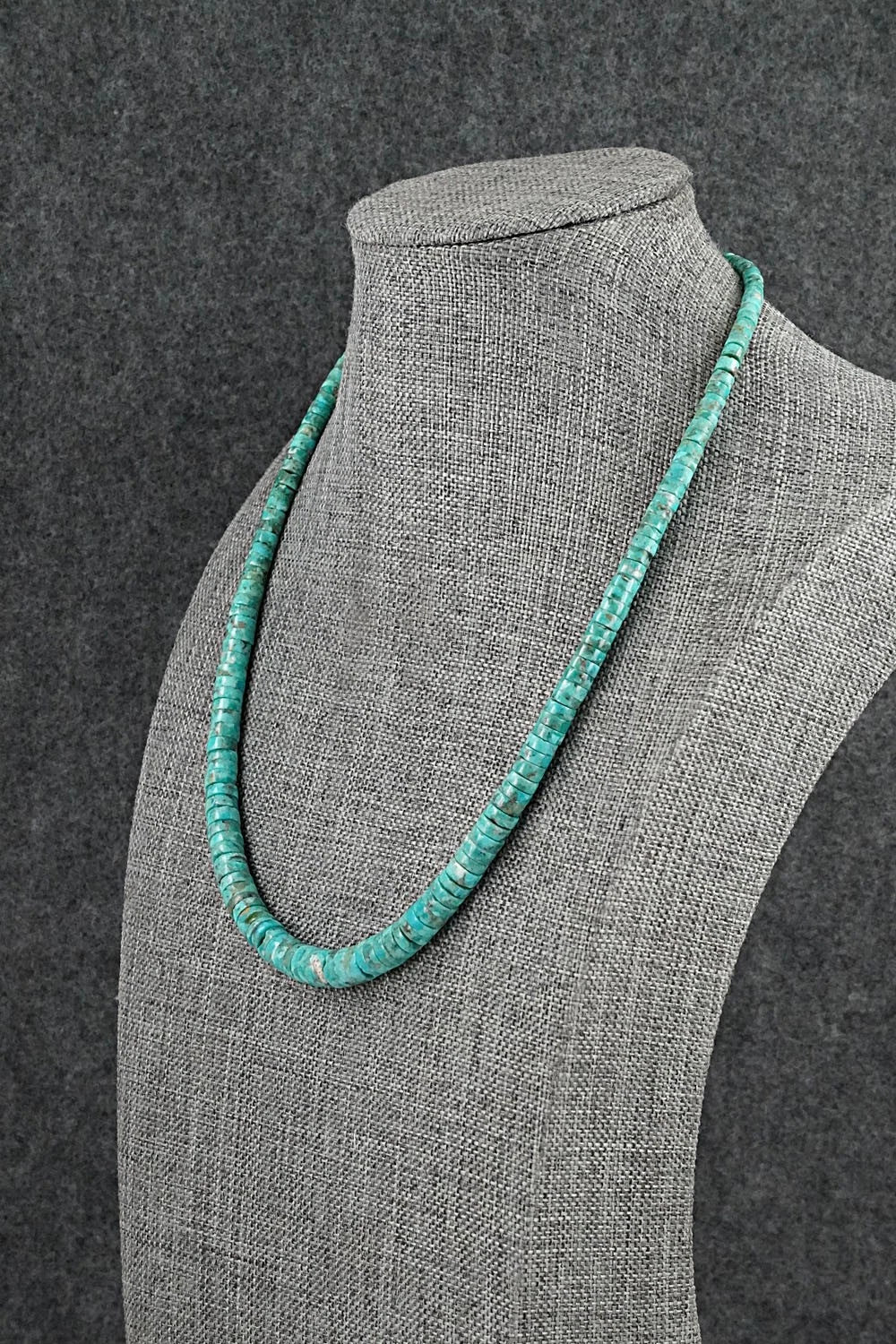 Turquoise & Sterling Silver Necklace 18" - Doreen Jake