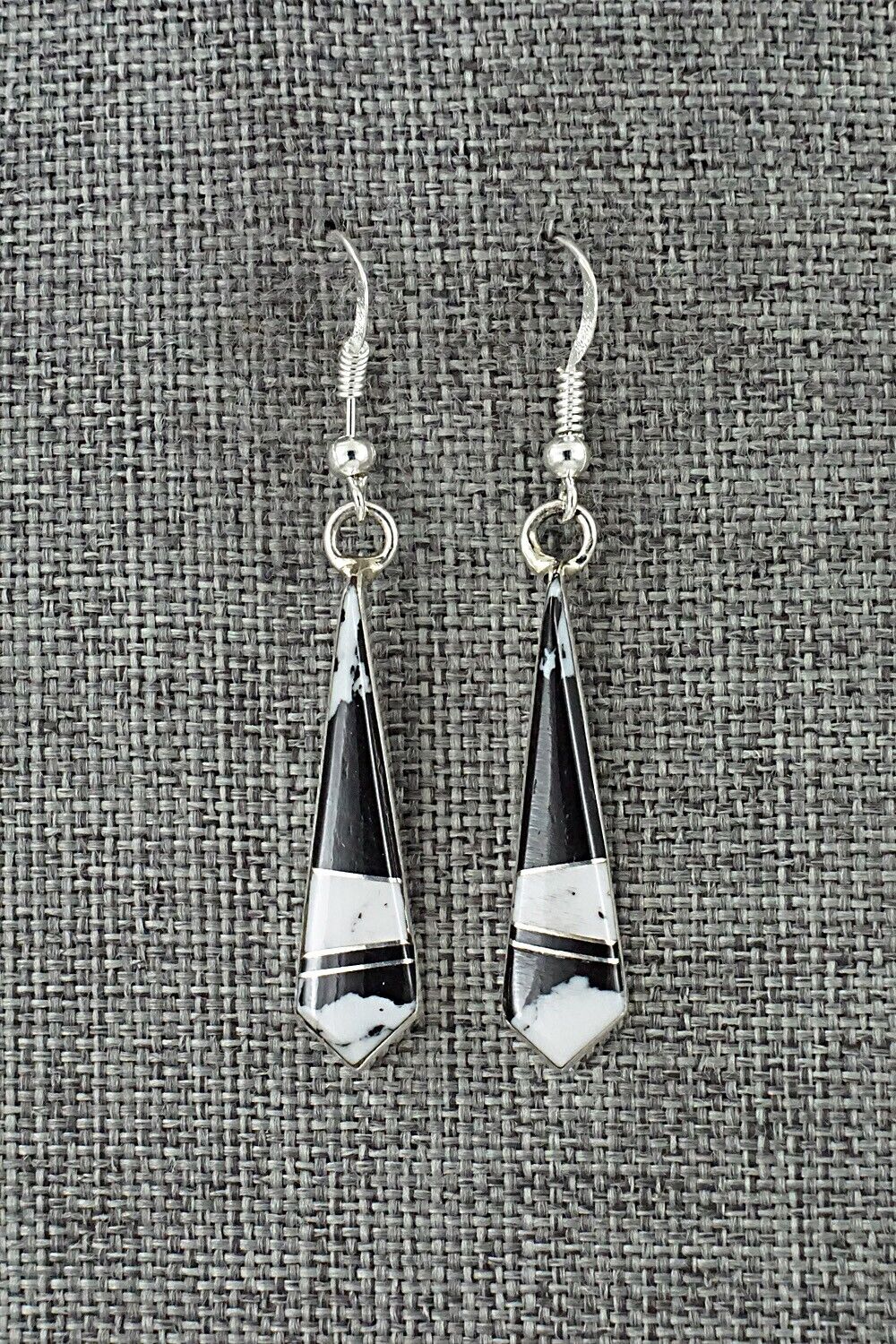 White Buffalo & Sterling Silver Earrings - Marilyn Yazzie