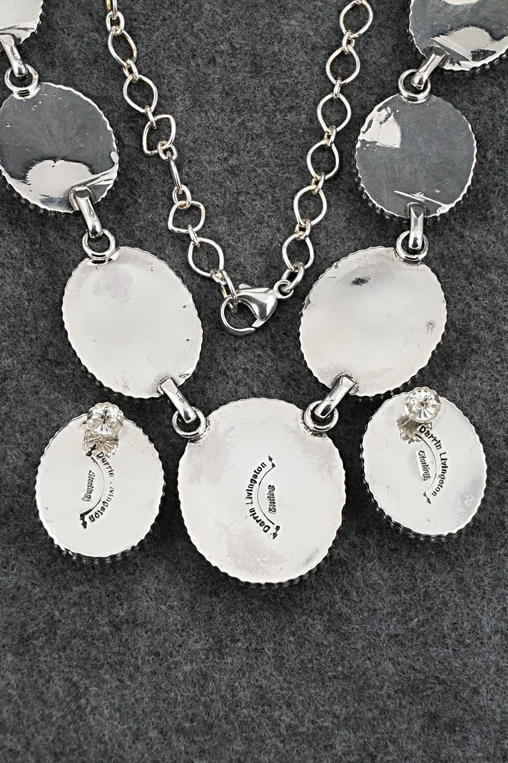 Spiny Oyster & Sterling Silver Necklace and Earrings Set - Darrin Livingston