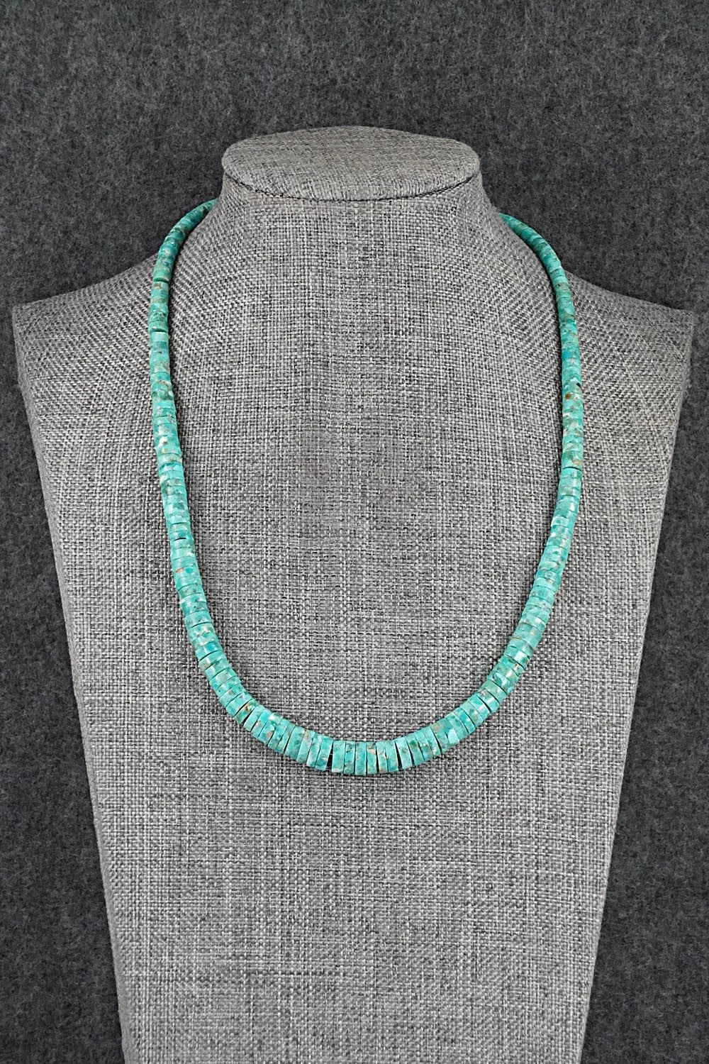 Turquoise & Sterling Silver Necklace 18" - Doreen Jake