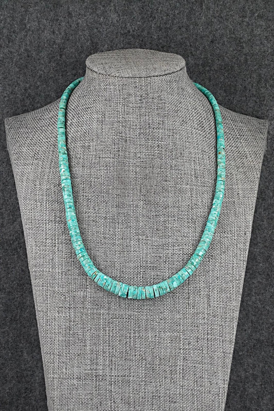 Turquoise & Sterling Silver Necklace 18" - Doreen Jake
