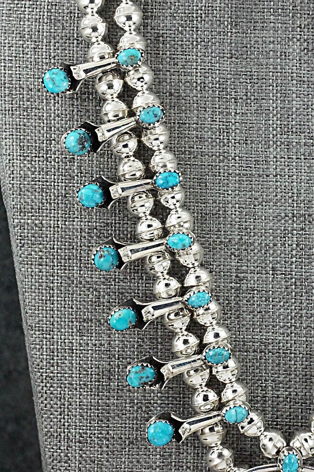 Turquoise & Sterling Silver Squash Blossom Set - Phil Garcia