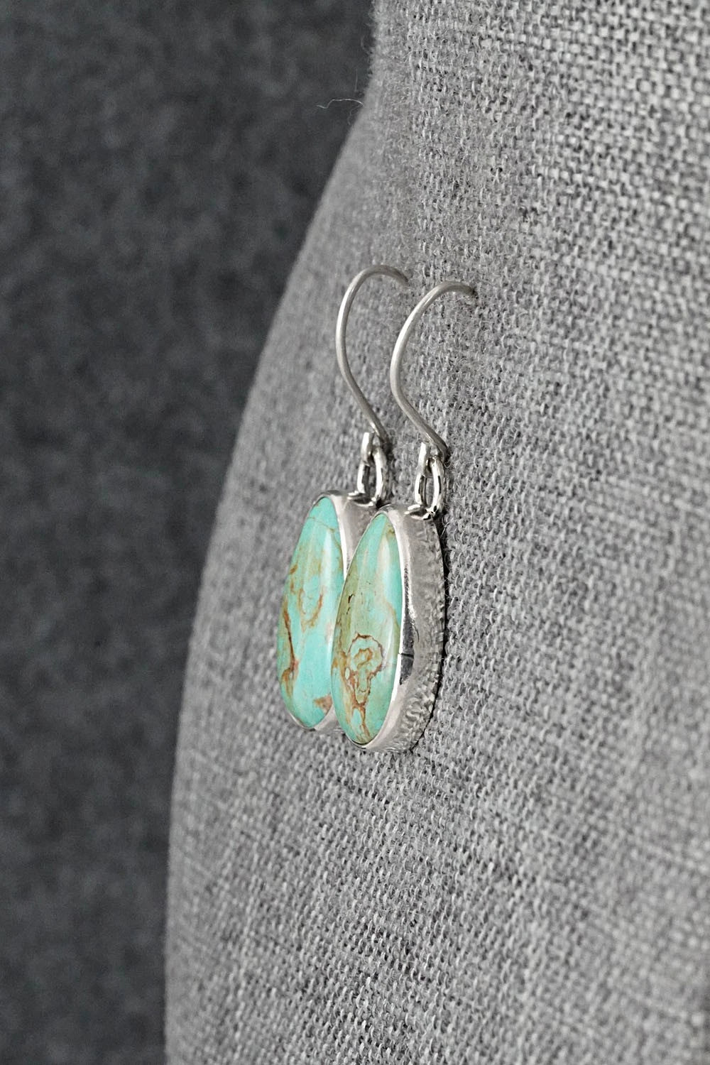 Turquoise & Sterling Silver Earrings - Eugene Gruber