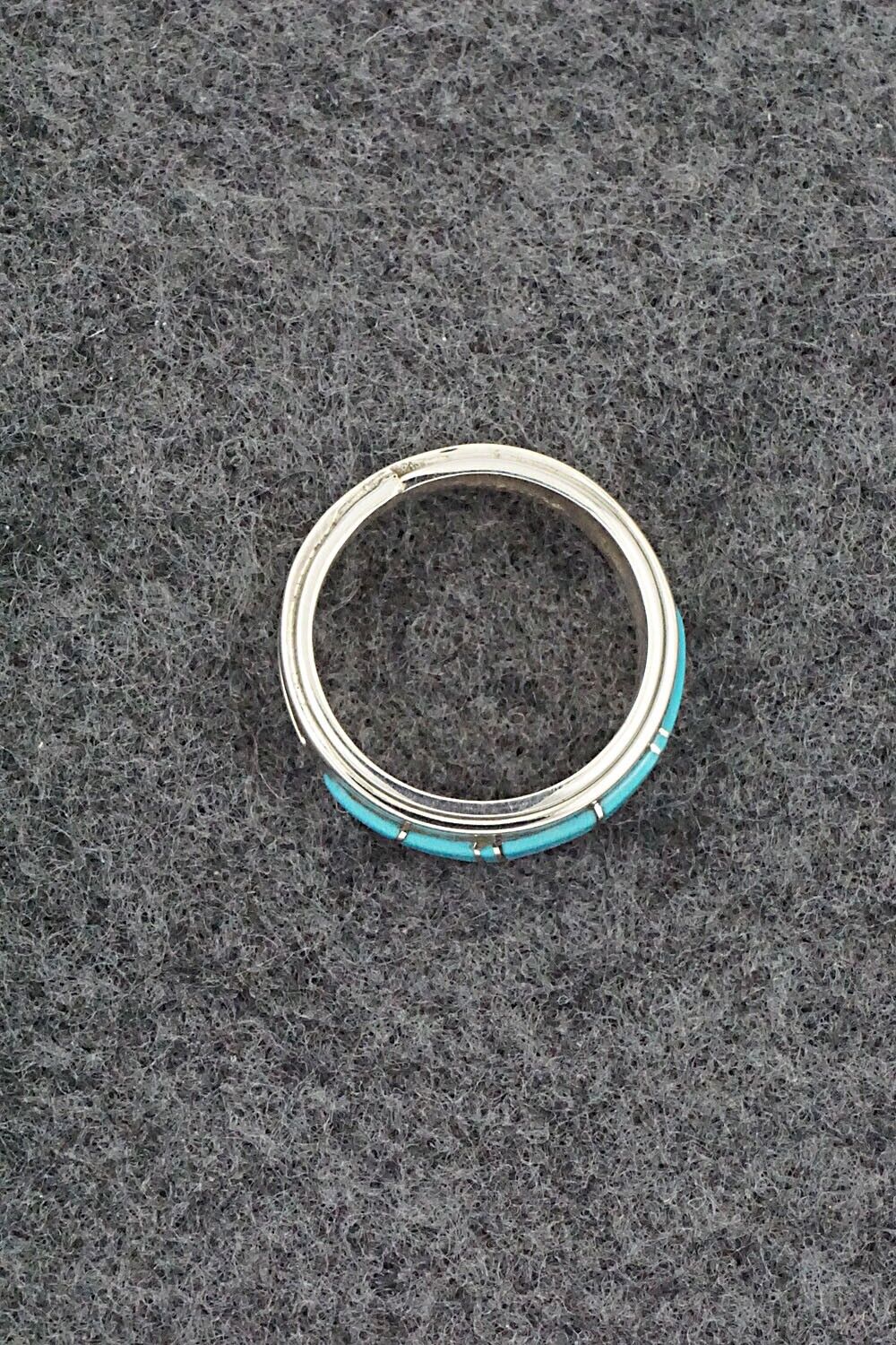 Turquoise & Sterling Silver Inlay Ring - Wilbert Muskett Jr. - Size 6