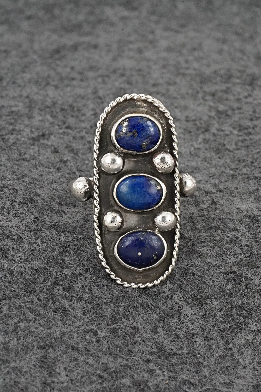 Lapis & Sterling Silver Ring - Priscilla Reeder - Size 8