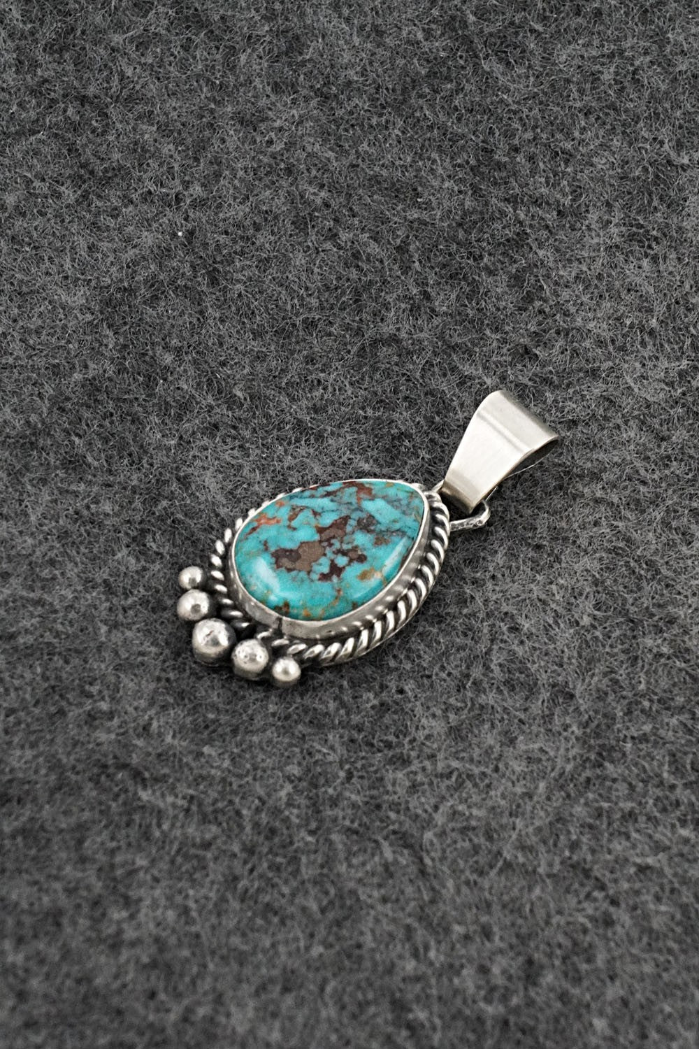 Turquoise & Sterling Silver Pendant - Eugene Gruber