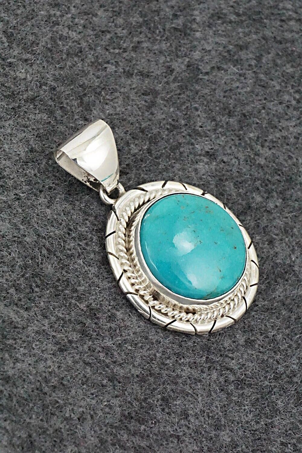 Turquoise & Sterling Silver Pendant - Peggy Skeets