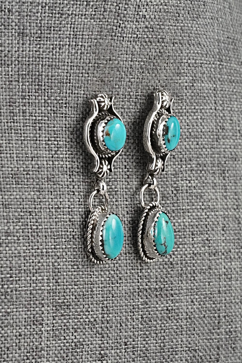 Turquoise & Sterling Silver Necklace and Earrings Set - Phil Nez