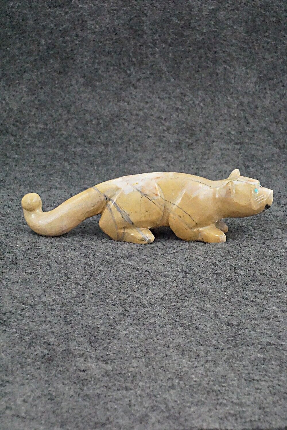 Mountain Lion Zuni Fetish Carving - Nelson Yatsatte