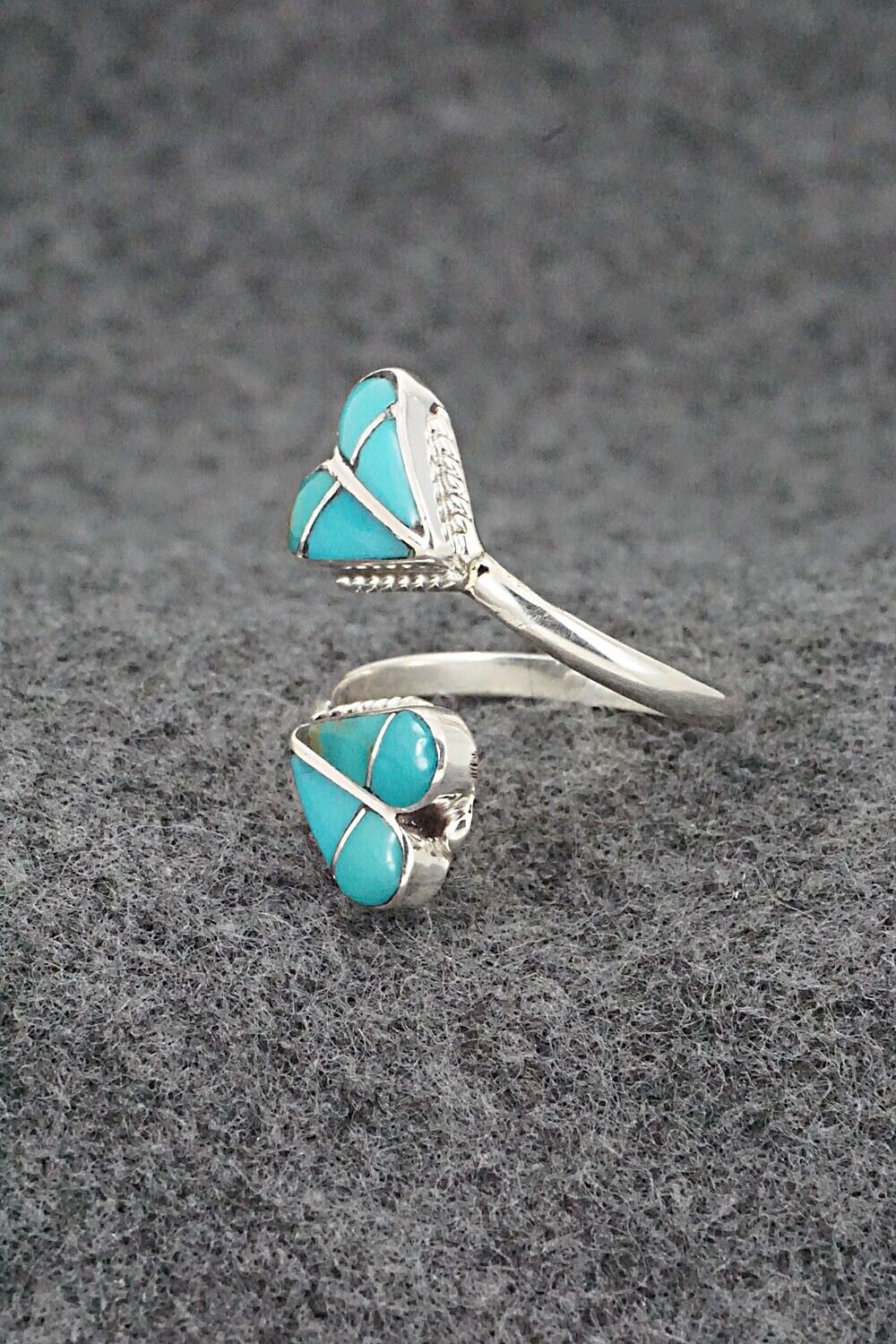 Turquoise & Sterling Silver Ring - Velda Nastacio - Size 7.25 Adj.