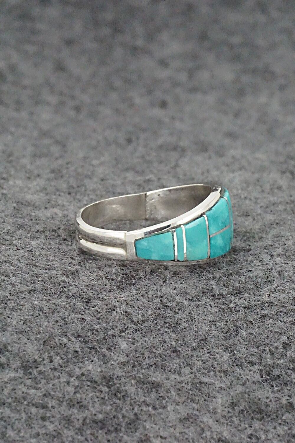 Turquoise & Sterling Silver Ring - Edison Yazzie - Size 11