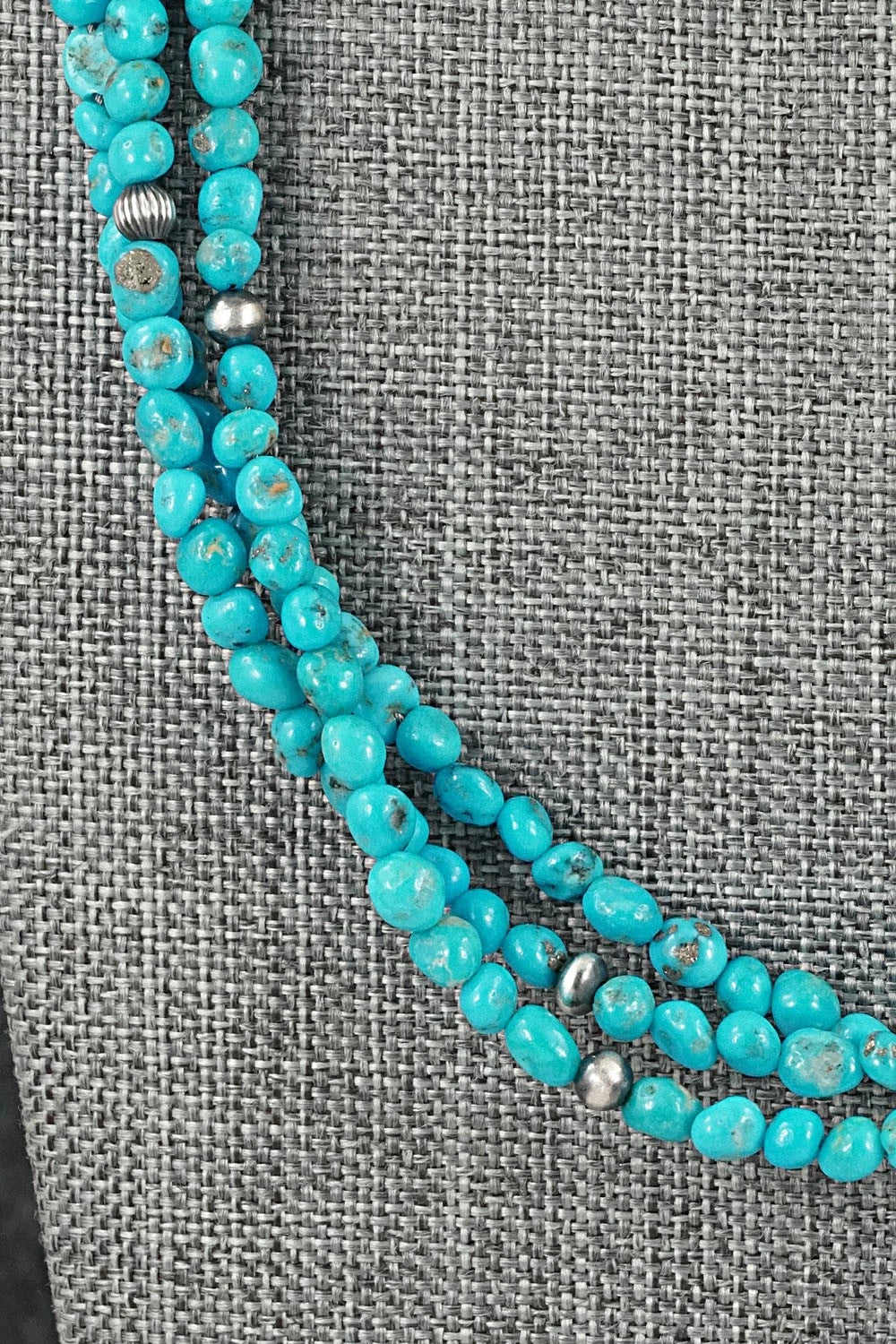 Turquoise & Sterling Silver Necklace - Theresa Skeets