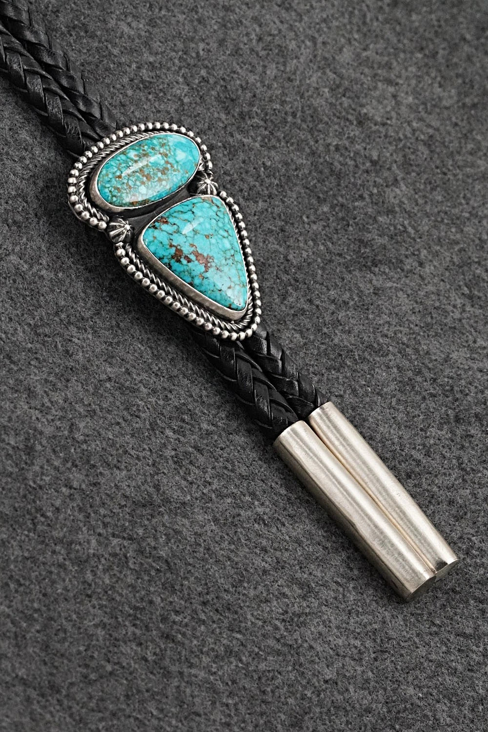 Turquoise & Sterling Silver Bolo Tie - Darrin Livingston