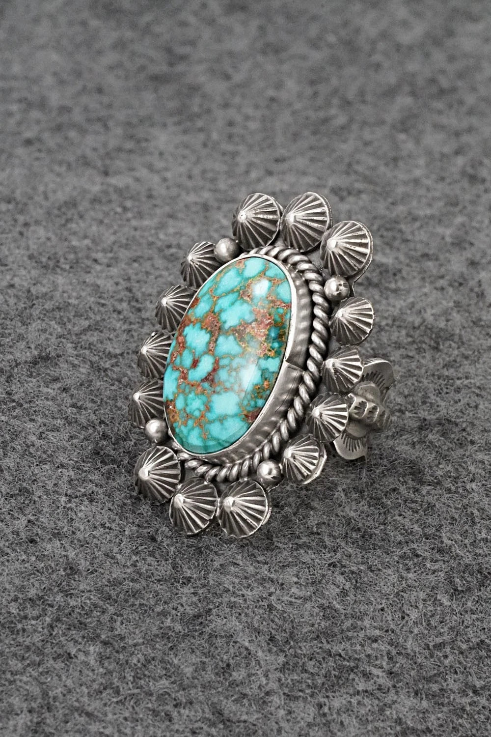 Turquoise & Sterling Silver Ring - Michael Calladitto - Size 7.5