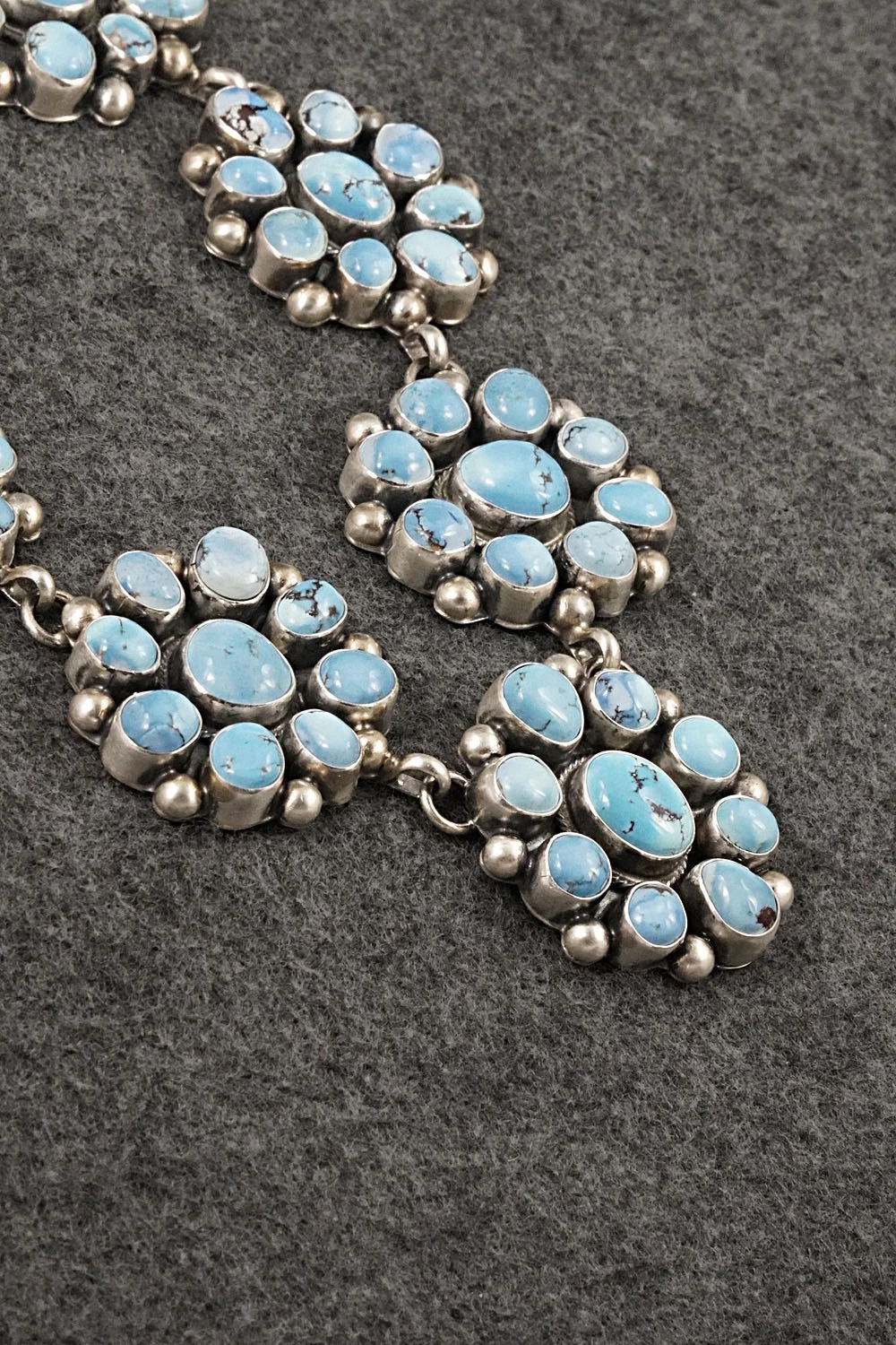 Turquoise & Sterling Silver Necklace and Earrings Set - Kathleen Livingston