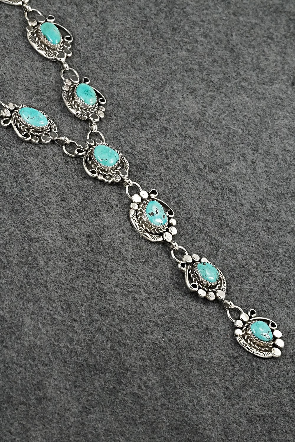 Turquoise & Sterling Silver Necklace and Earrings Set - Phil Nez