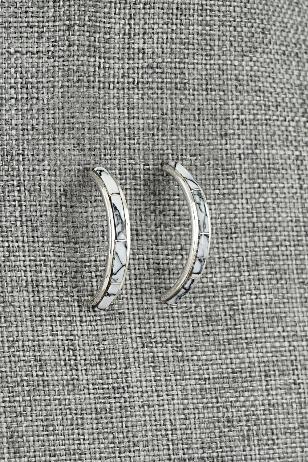 White Buffalo & Sterling Silver Earrings - Nathaniel Johnson