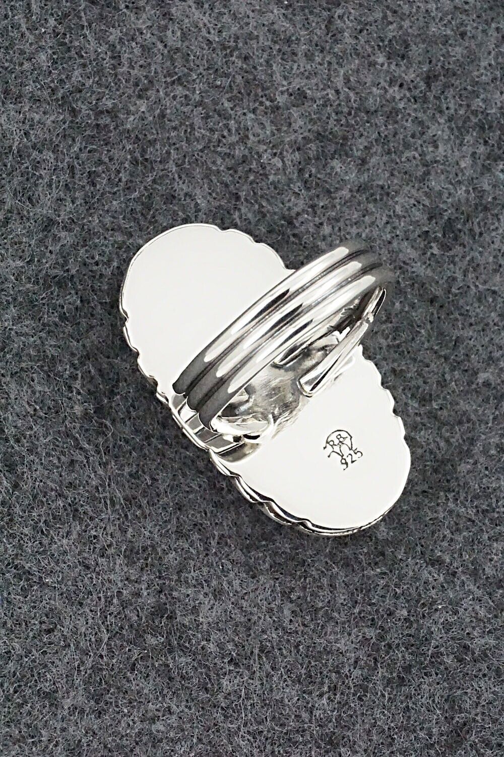 White Buffalo & Sterling Silver Ring - Myra Benally - Size 7.25