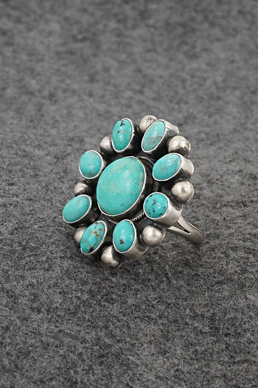 Turquoise & Sterling Silver Ring - Kathleen Livingston - Size Adjustable