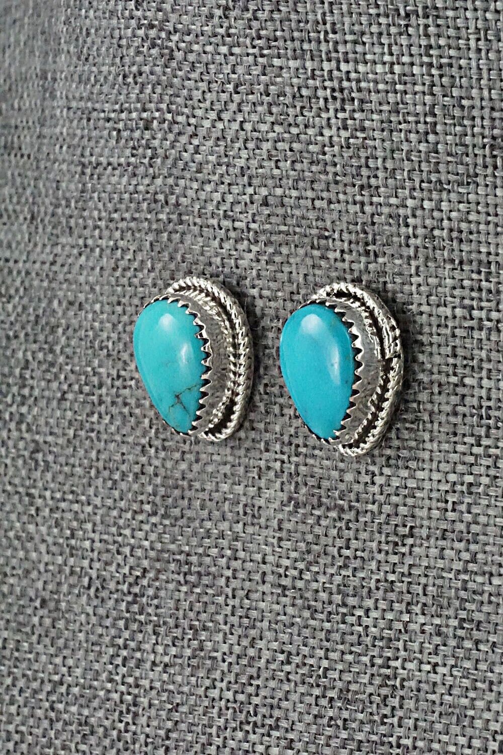 Turquoise & Sterling Silver Earrings - Ernest Hawthorne