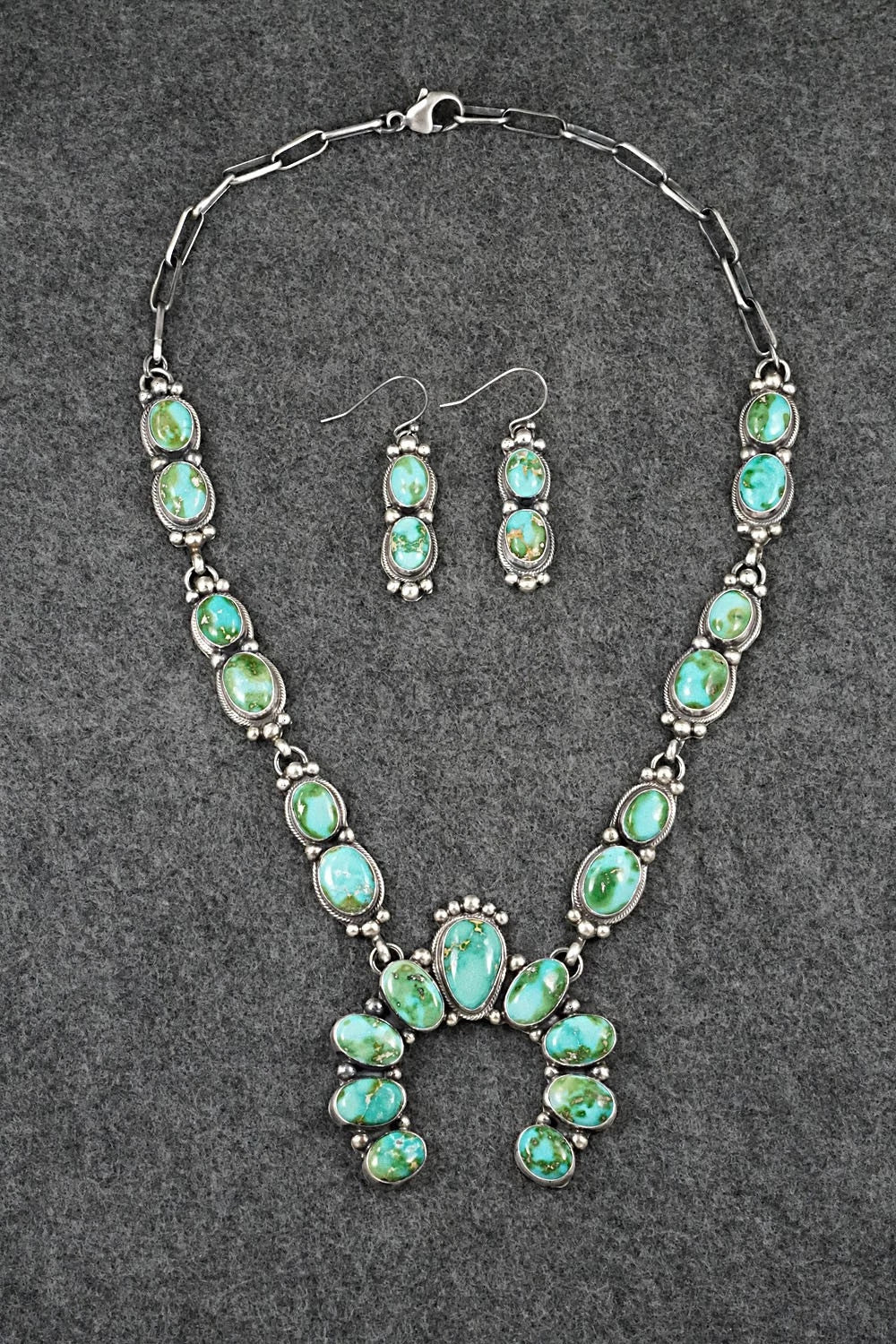 Turquoise & Sterling Silver Squash Blossom Set - Kathleen Livingston