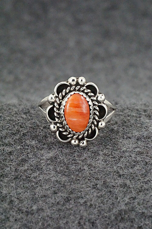 Spiny Oyster & Sterling Silver Ring - Freda Martinez - Size 9