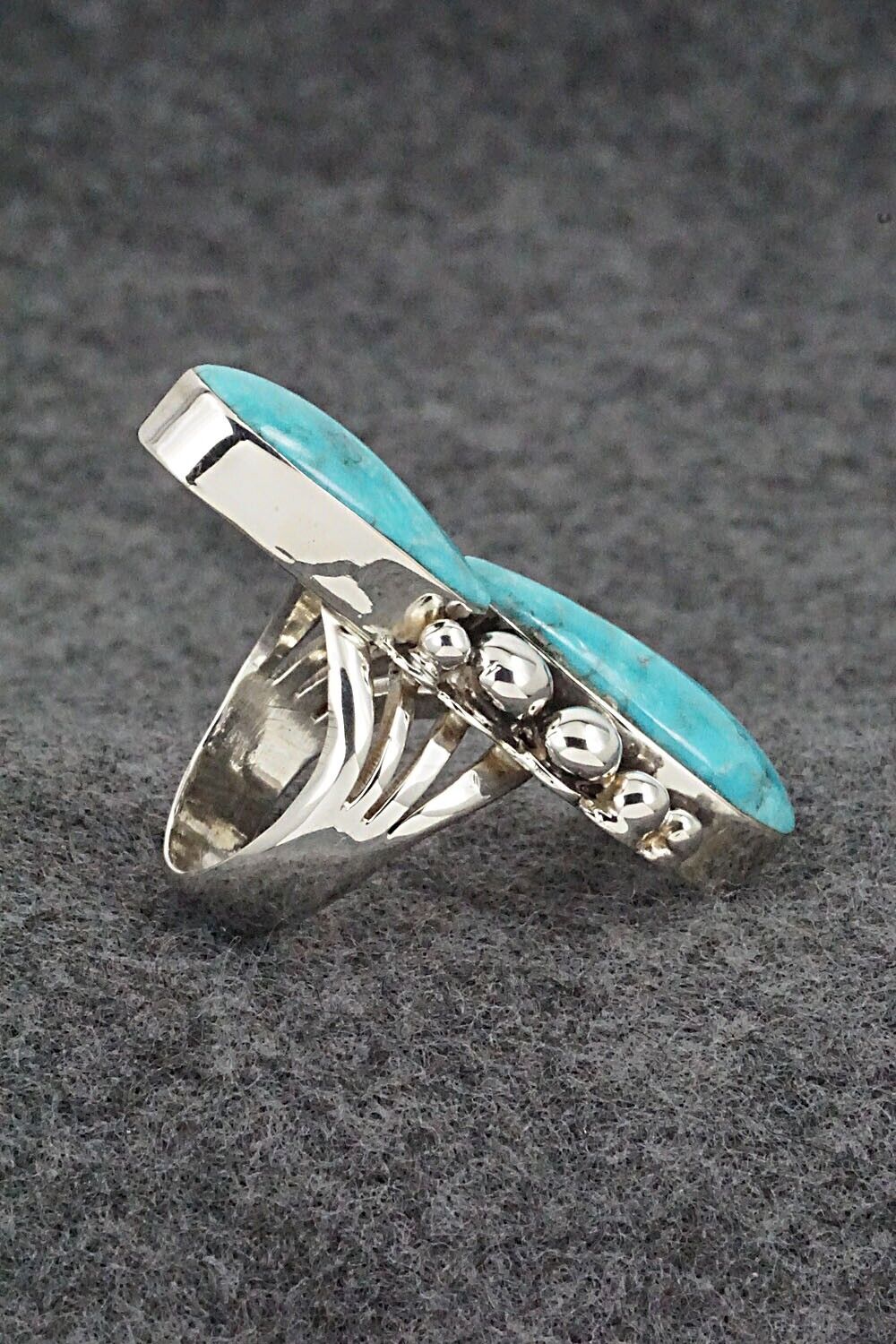 Turquoise and Sterling Silver Ring - Bucky Belin - Size 6.75