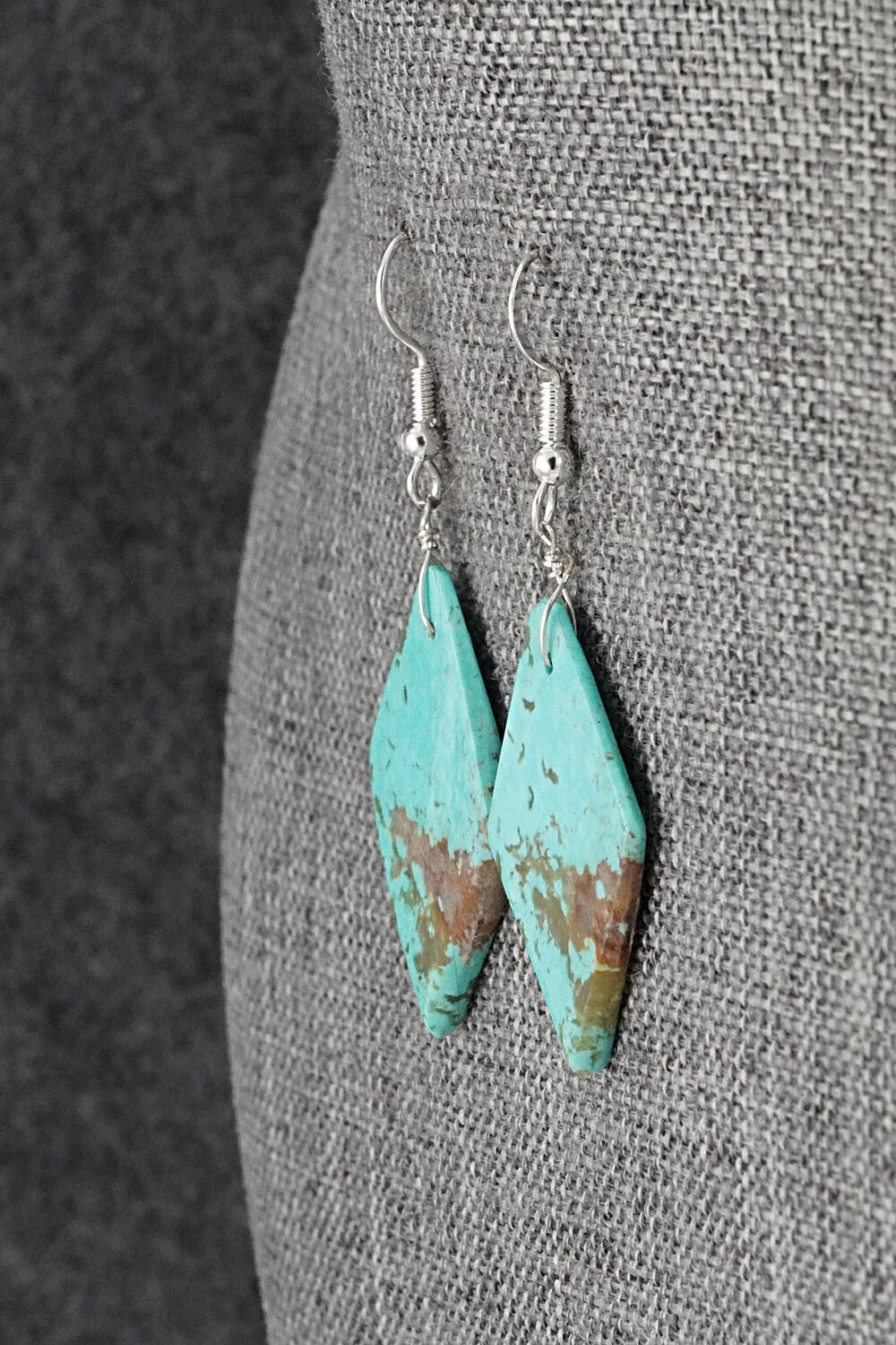 Turquoise & Sterling Silver Earrings - Louise Pete