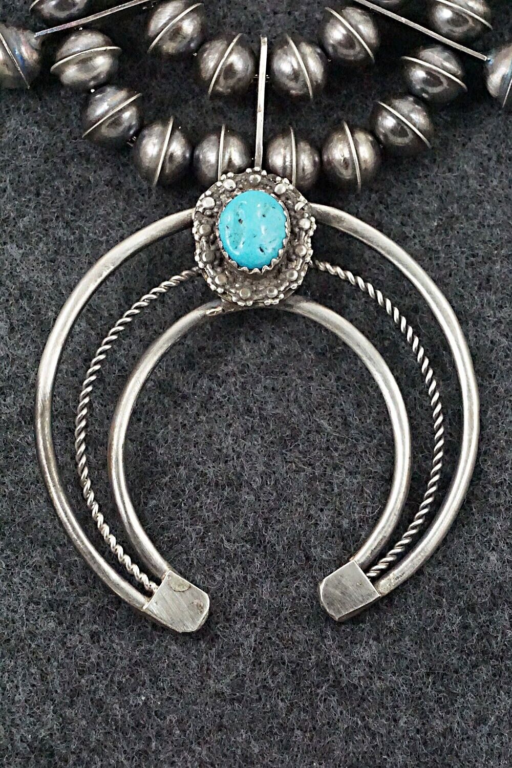 Turquoise & Sterling Silver Squash Blossom Set - Phil Garcia