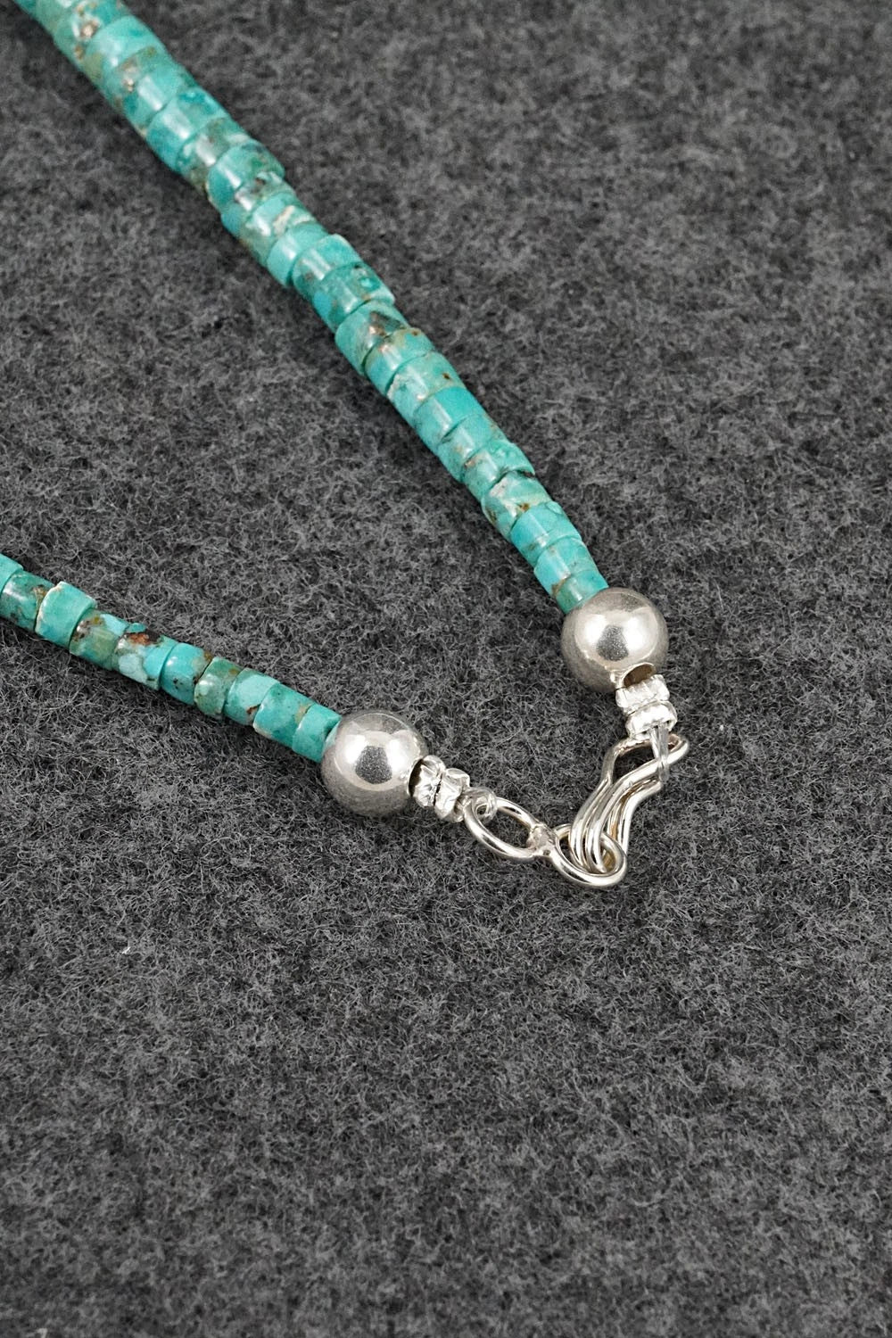 Turquoise & Sterling Silver Necklace 18" - Doreen Jake
