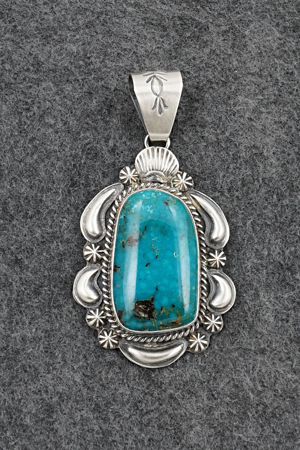 Turquoise & Sterling Silver Pendant - Raymond Delgarito