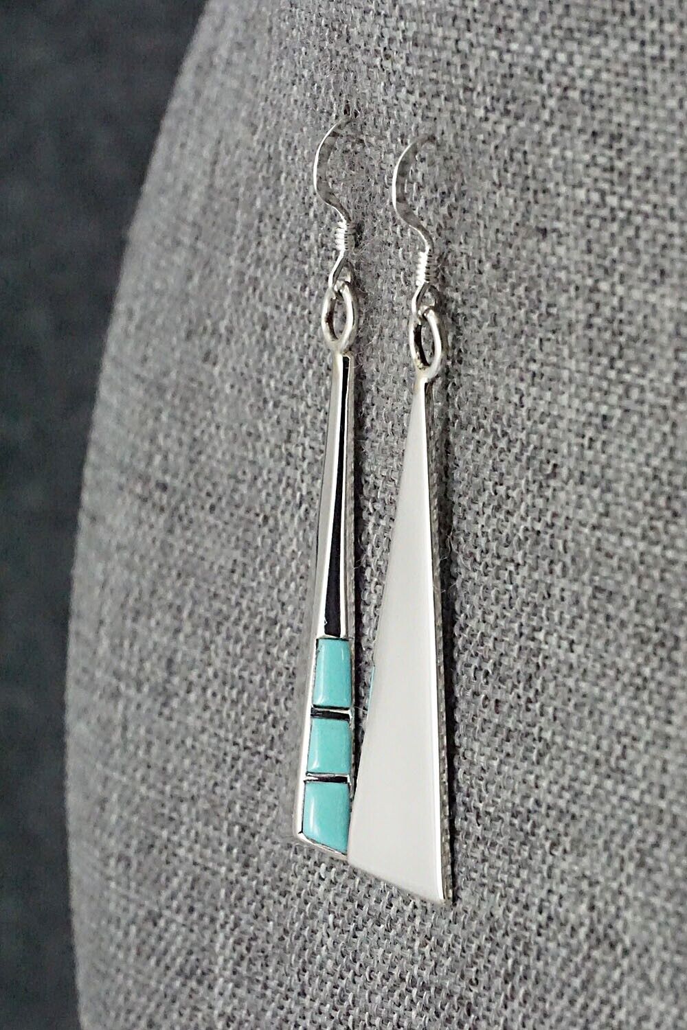 Turquoise & Sterling Silver Earrings - Leonard Jim