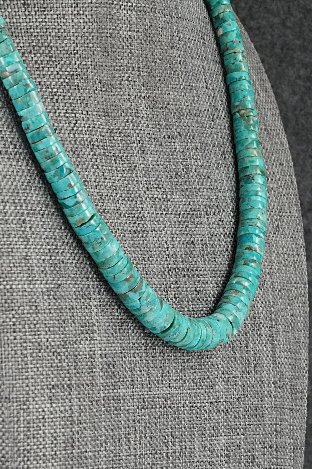 Turquoise & Sterling Silver Necklace 17" - Doreen Jake