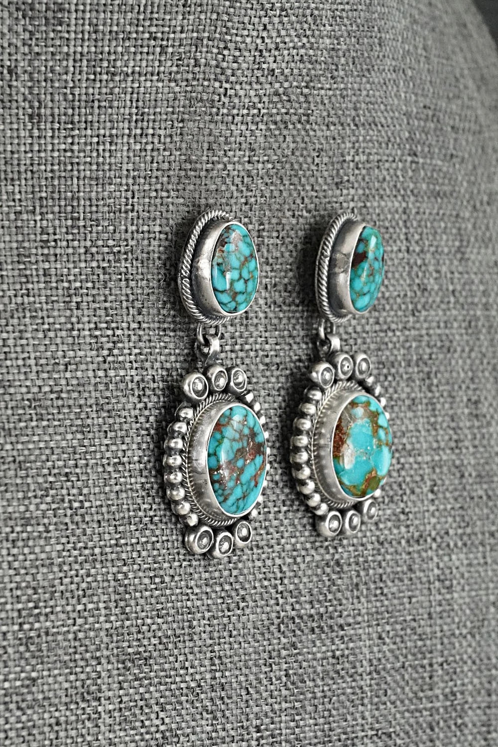 Turquoise & Sterling Silver Necklace and Earrings Set - Mark Yazzie