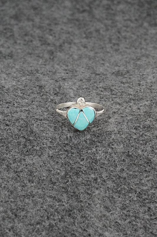 Turquoise & Sterling Silver Ring - Ola Eriacho - Size 7