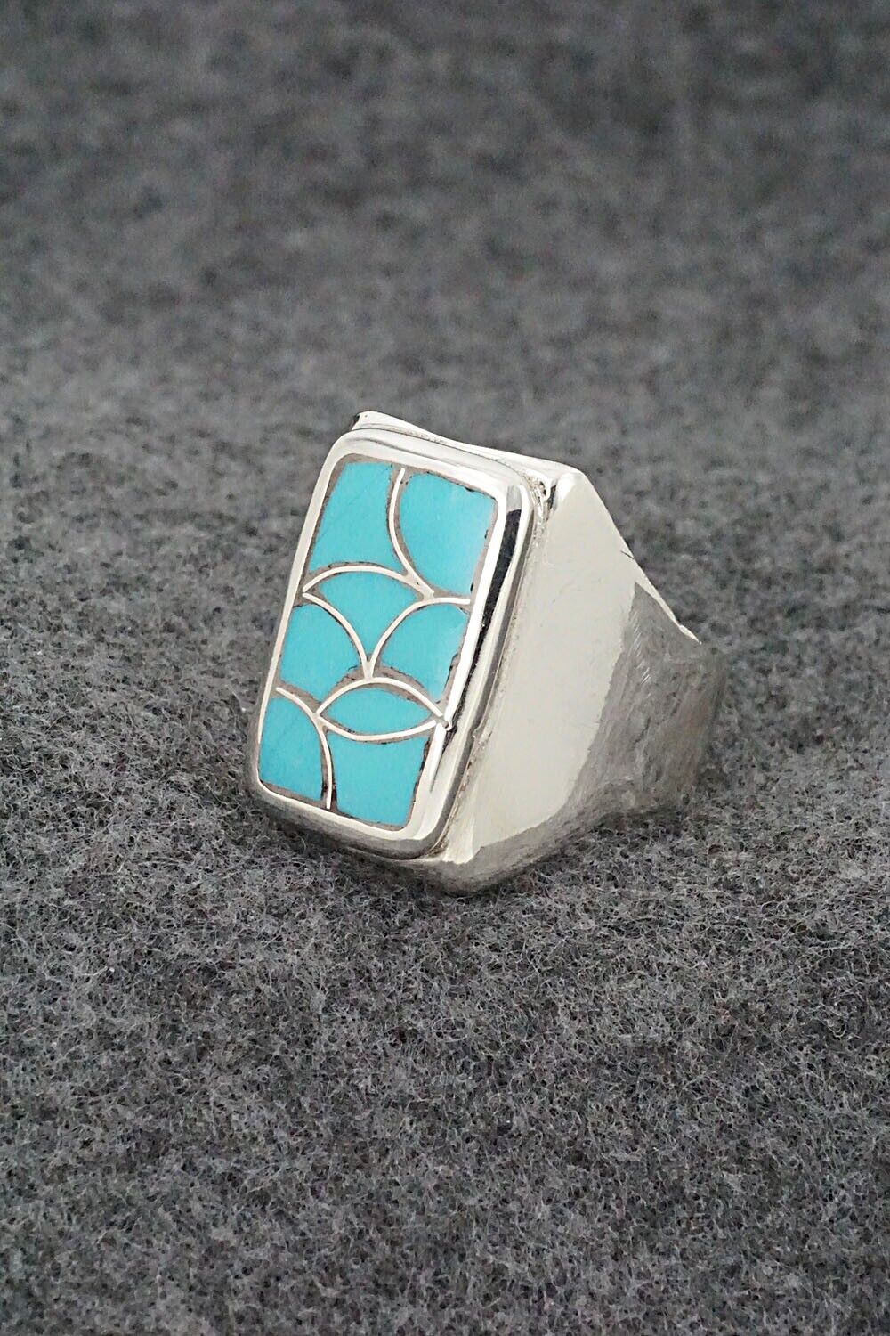 Turquoise & Sterling Silver Ring - Orena Leekya - Size 10.5