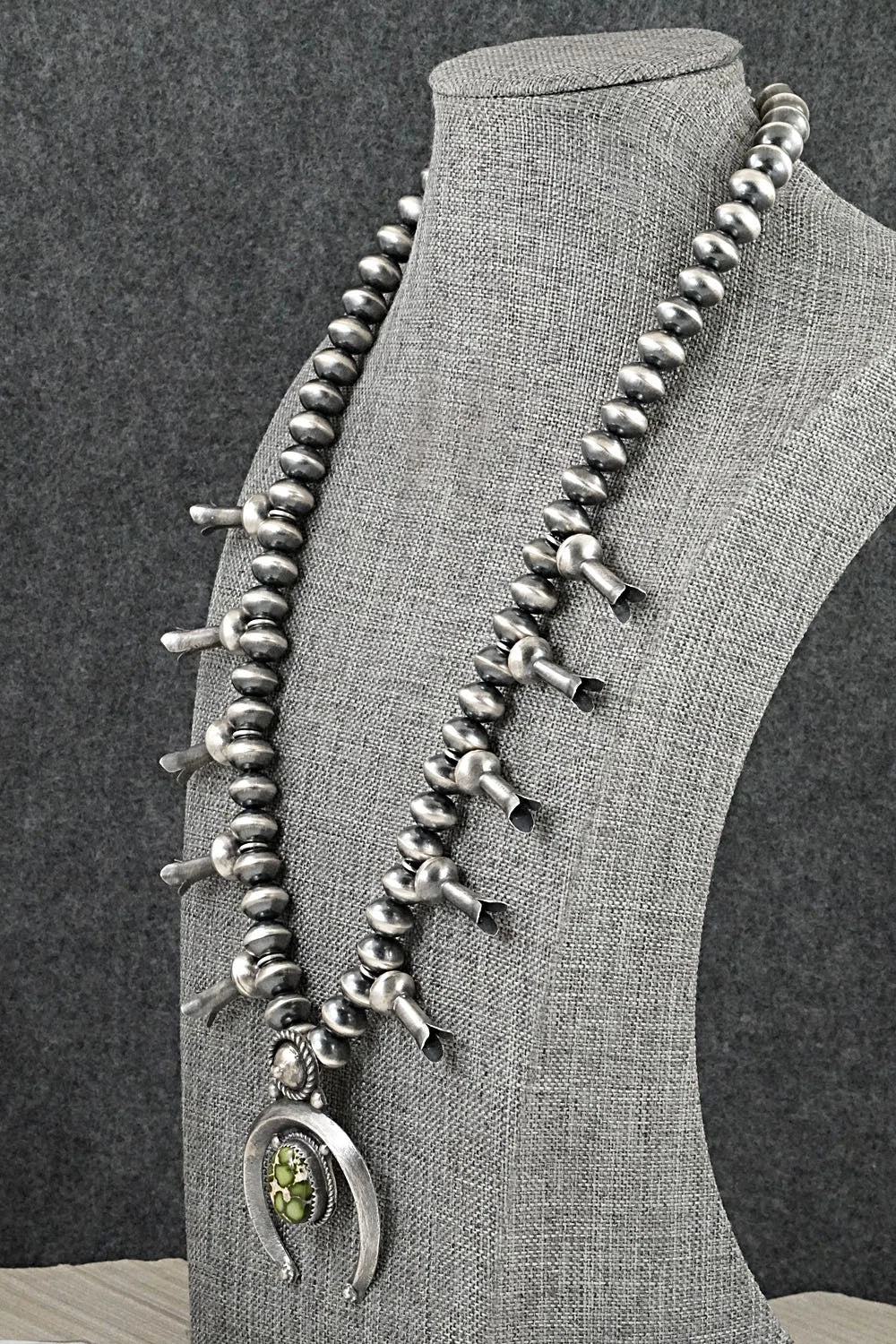 Turquoise & Sterling Silver Squash Blossom Necklace - Presley Haley
