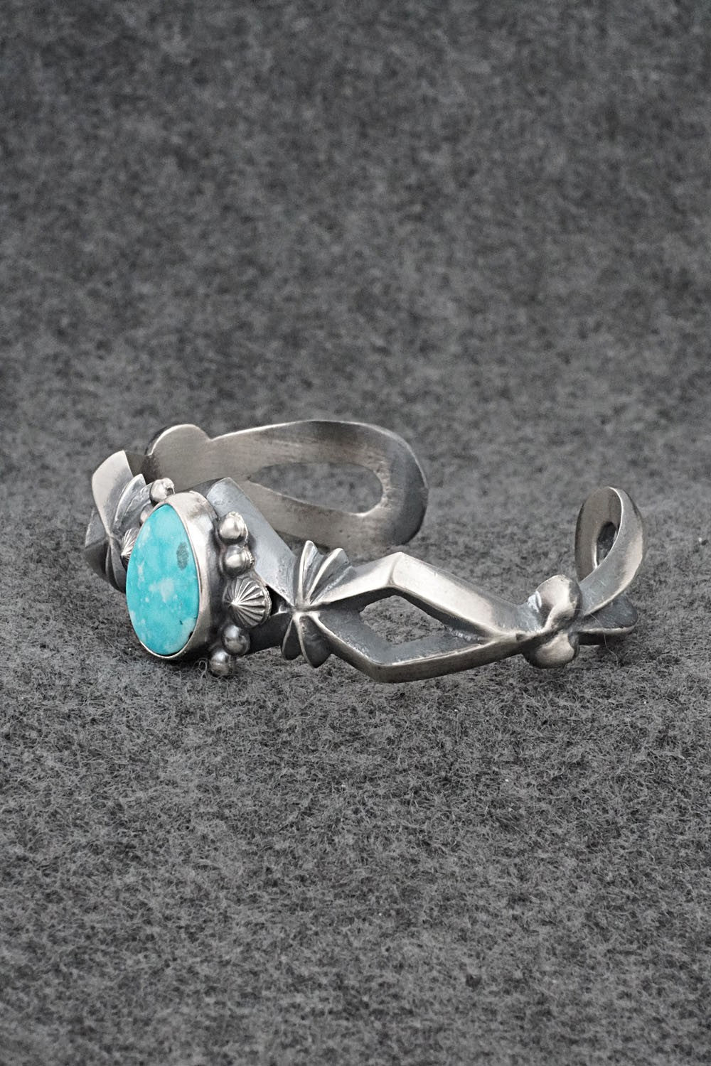 Turquoise & Sterling Silver Bracelet - Harrison Bitsue