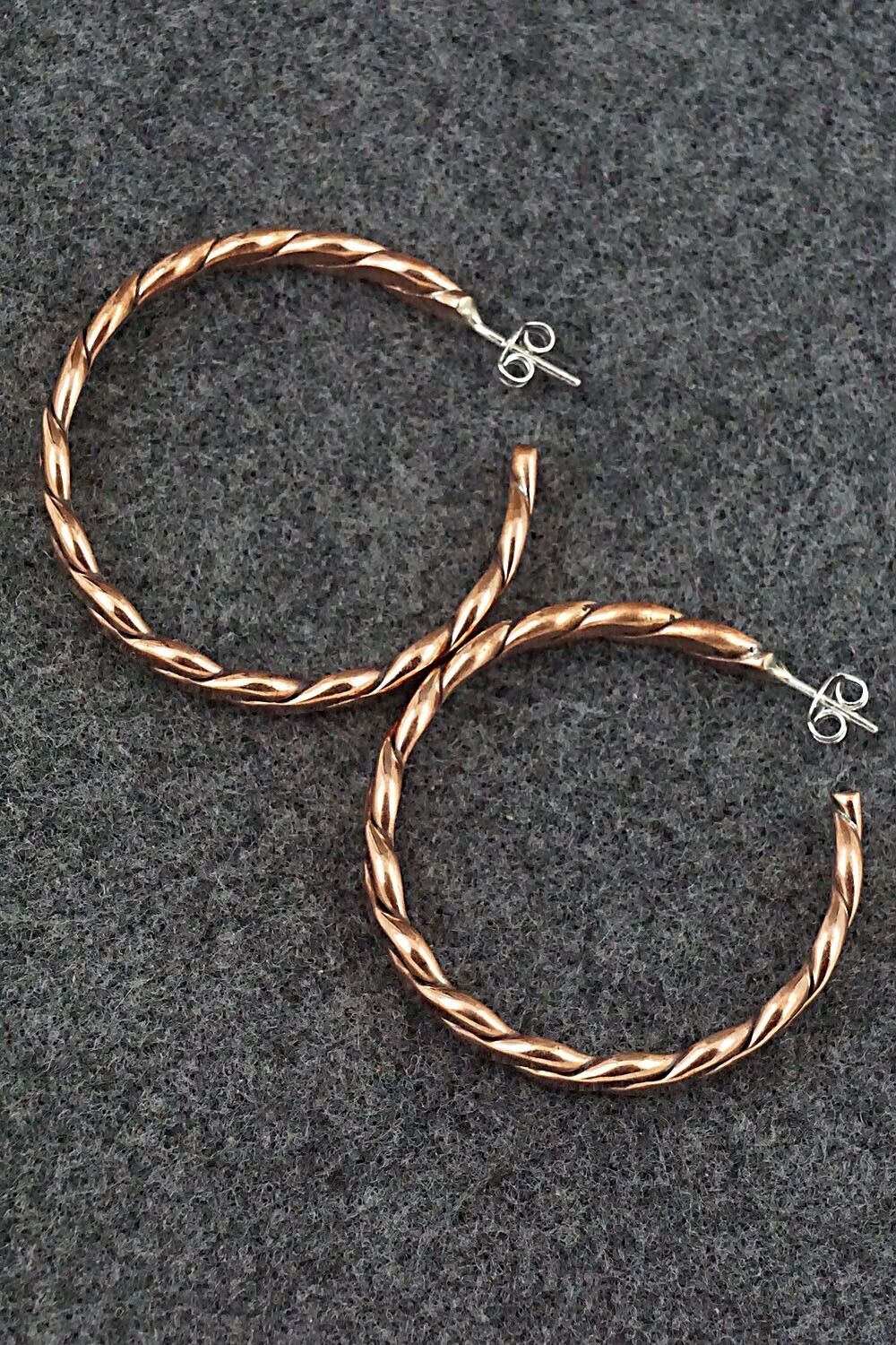 Copper Hoop Earrings - Elaine Tahe