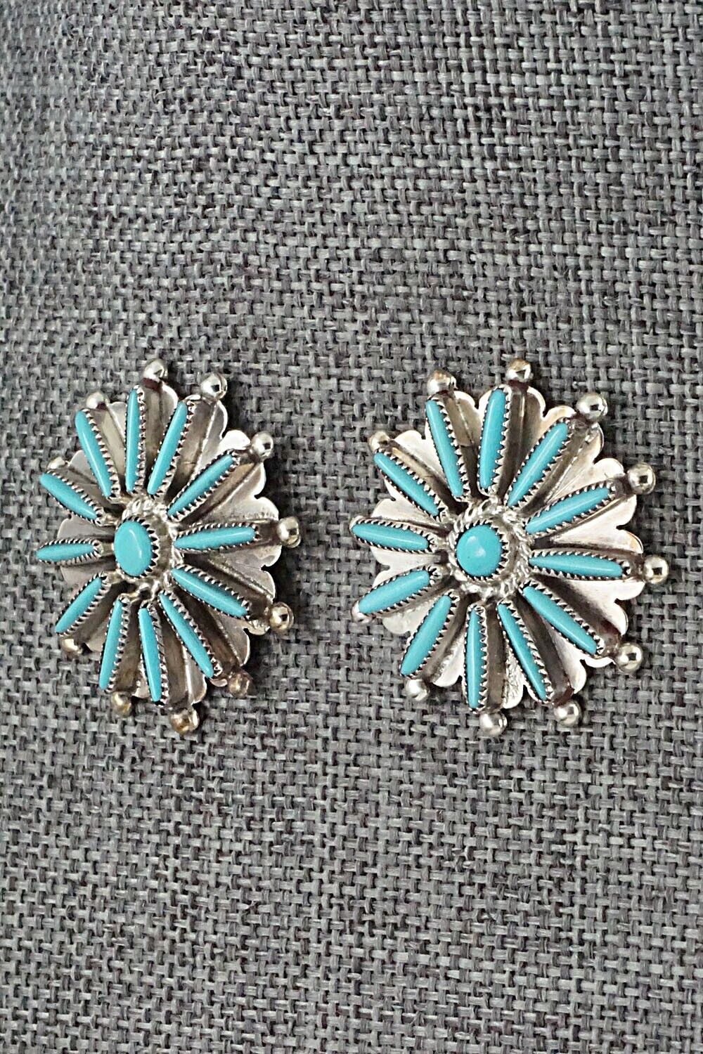 Turquoise & Sterling Silver Earrings - Samantha Waatsa